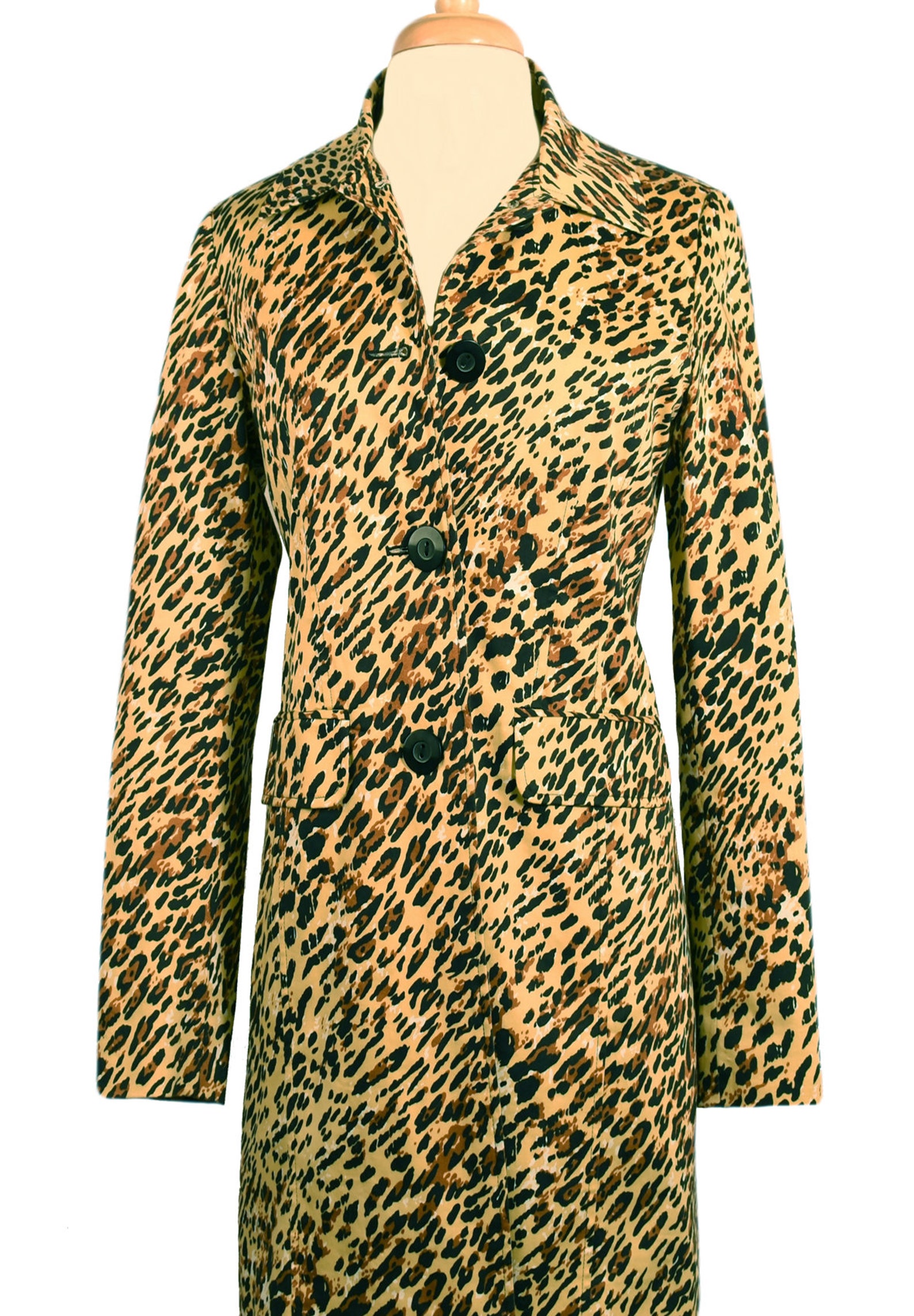 Women's Coat, Leopard Coat, Leopard Print Coat, Long Coat, Leopard