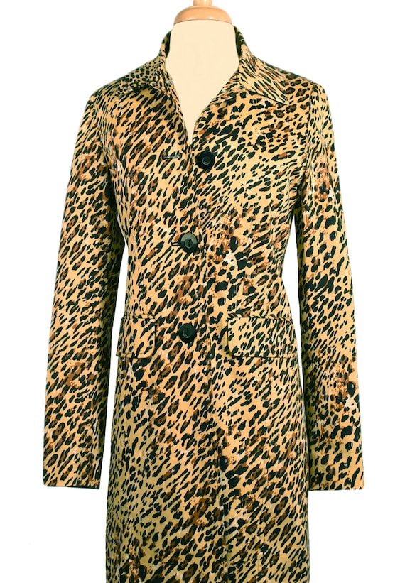 Leopard Print Coat- Long Coat- Animal Print Coat-… - image 10