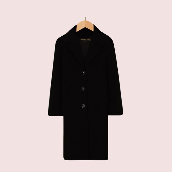 Womens Wool Coat- Black Wool Coat- Wool Cashmere … - image 1