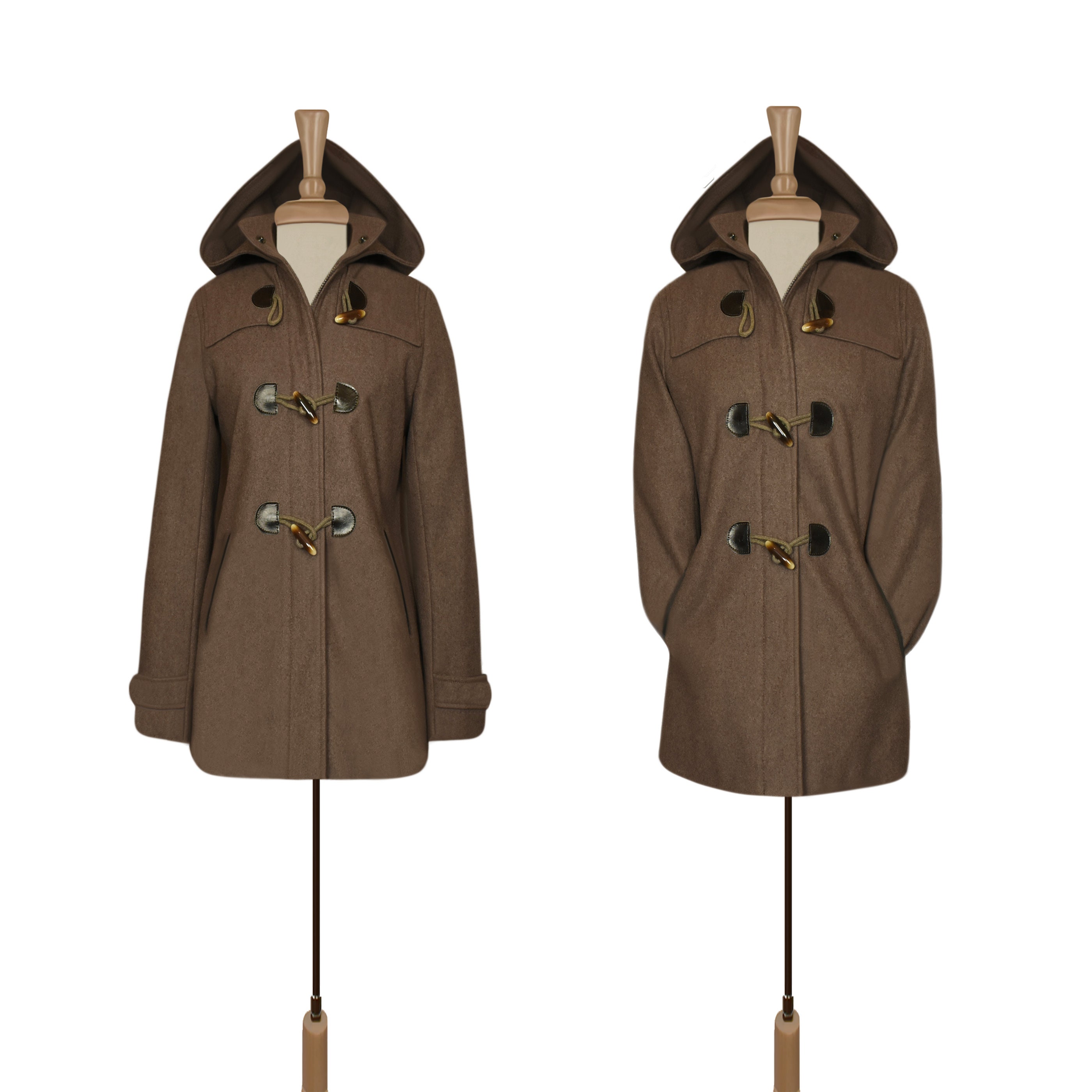 Esprit Duffle Coat- Women's Wool Duffle Coat- Tan Toggle Esprit Duffle Coat- Women's Wool Duffle Coat- Tan Toggle
