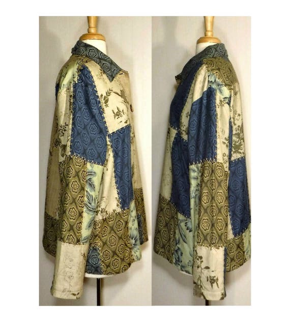 Vintage Patchwork Jacket- Women's Coat- Patchwork… - image 3