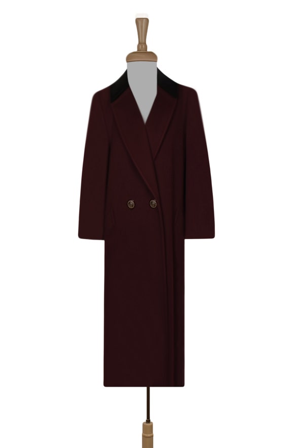 Long Wool Coat- Women's Maxi Coat- Wool Overcoat-… - image 2