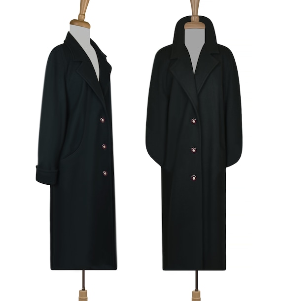 Women's Wool Coat- Maxi Coat- Long Coat- Dark Gre… - image 7