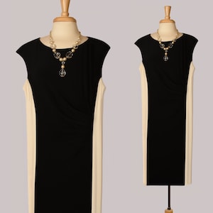 Ralph Lauren Cocktail Dress- Lauren Midi Dress- Ralph Lauren Party Dress- Lauren Midi Dress- Designer Dress- Ralph Lauren Black White Dress