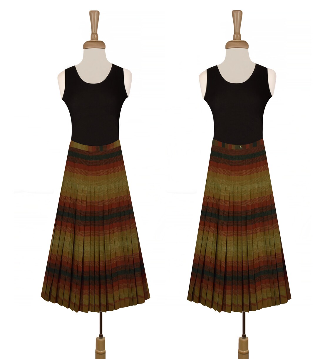 Tartan Skirt Plaid Skirt Pleated Skirt Wool Tartan Skirt Etsy