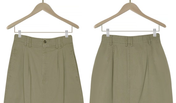 Khaki Skirt- Khaki Midi Skirt- Khaki Cargo Skirt-… - image 6