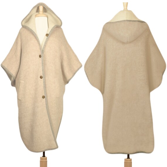 Womens Wool Poncho- Hooded Wool Poncho- Parka Hoo… - image 5