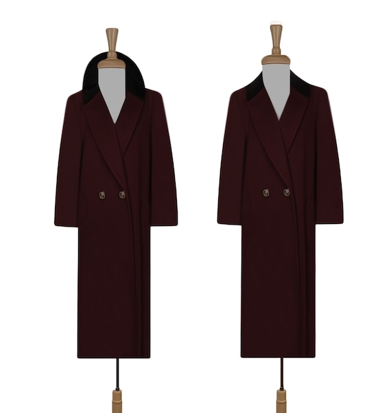 Long Wool Coat- Women's Maxi Coat- Wool Overcoat-… - image 1