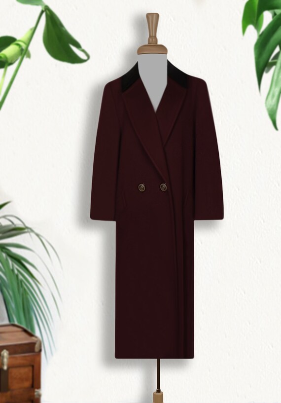 Long Wool Coat- Women's Maxi Coat- Wool Overcoat-… - image 3