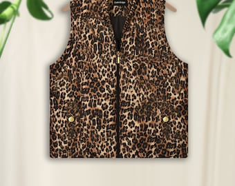 Ladies animal print clearance vests