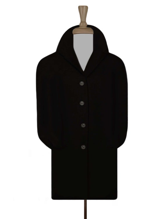 90s Cabin Creek Coat- Oversized Wool Black Coat- … - image 3