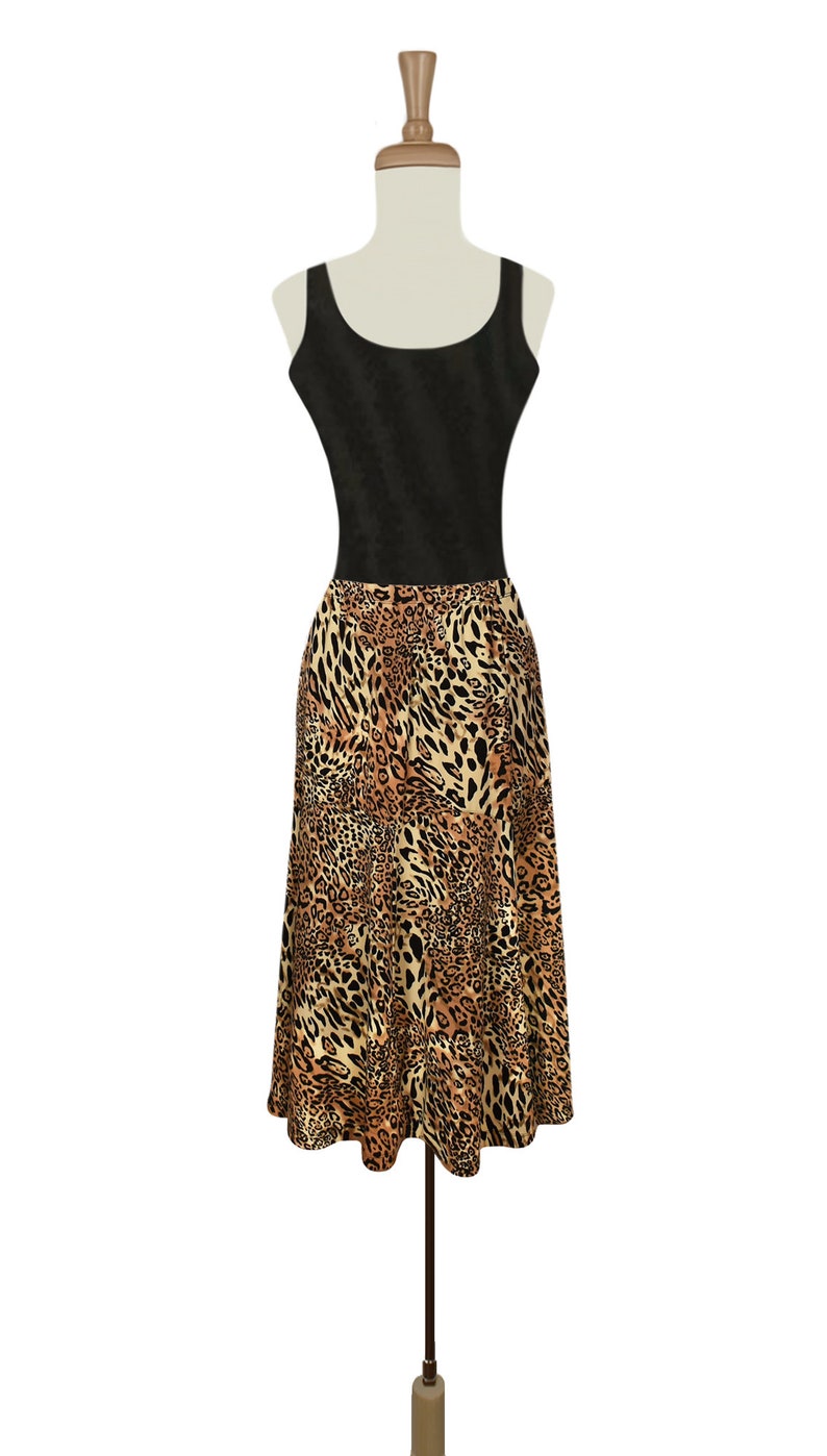 Leopard Print Skirt Leopard Print Animal Print Cheetah Print Women's Skirt Ladies Leopard Skirt Midi Skirt Women's Leopard Skirt image 2