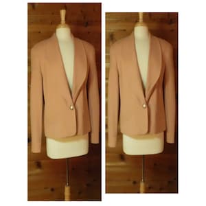 Women&#39;s Jacket- Wool Cashmere Jacket- Blush Pink Jacket- Short Wool Jacket- Short Pearl Button Jacket- Dinner Jacket- Women&#39;s Blush Jacket