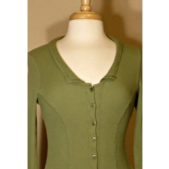 Women's shirt, vintage FLAX shirt, knit shirt, bu… - image 2