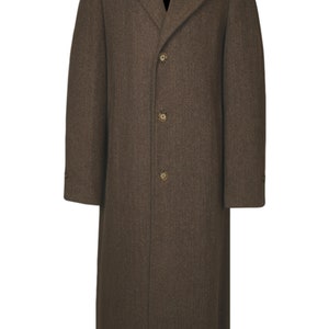 1940s Coat Mens Mens Vintage Coat Vintage Wool Coat Men's Long Coat Winter Coat Long Wool Coat Overcoat Men Brown Vintage Overcoat image 3