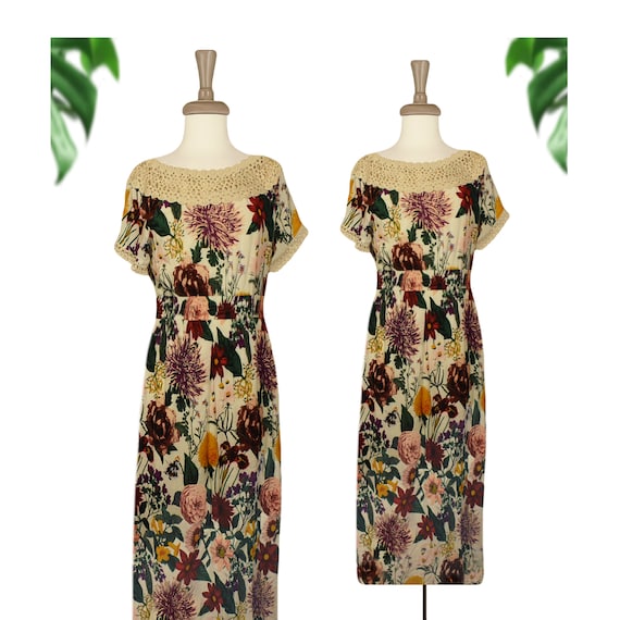 Womens Midi Dress- Off The Shoulder Dress- Floral