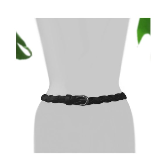 Womens Skinny Belt- Leather Skinny Belt- Braided B