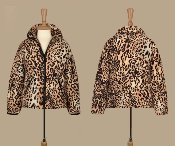 Leopard Puffer Jacket- Leopard Print Coat- Leopar… - image 3