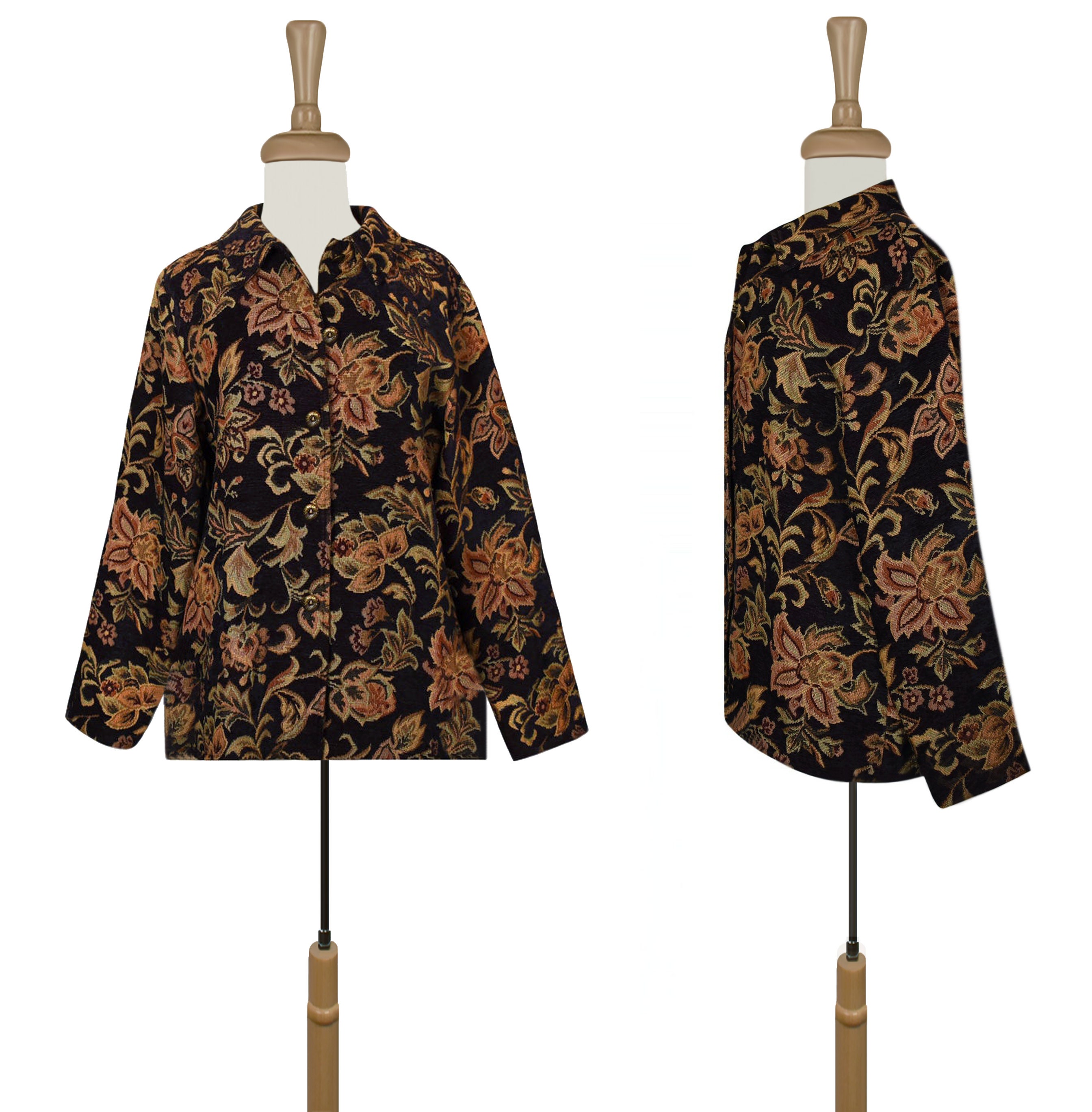 Women's Tapestry Coat, Tapestry Jacket, Paisley Jacket, Floral Coat