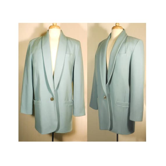 Wool Jacket- Light Blue Jacket- Light Blue Blazer- Ca… - Gem