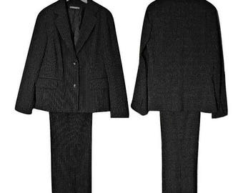 Liz Claiborne Pantsuit- Womens Black Pantsuit- Womens Pantsuit Size 16- Liz Claiborne Suit- Womens Black Pant Suit Set- Vintage Claiborne