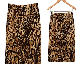 Womens Skirt- Vintage Skirt- Leopard Print Skirt- Leopard Skirt- Animal Print- Cheetah Print- Cotton Skirt- Pencil Skirt- Ladies Skirt