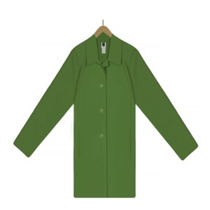 Women&#39;s Coat- Lime Green Jacket- Lime Green Coat- Long Jacket Women- Green Coat- Green Jacket- Bright Jacket- Cotton Coat- Vintage Coat | L
