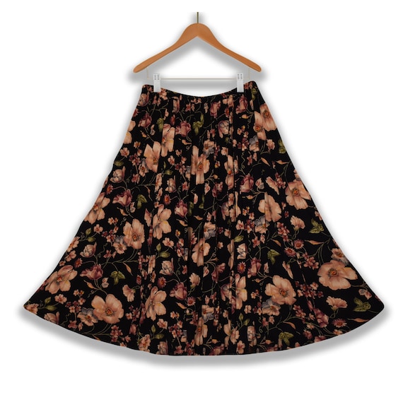 Long Skirt- Floral Skirt- Maxi Skirt- Boho Skirt-… - image 1