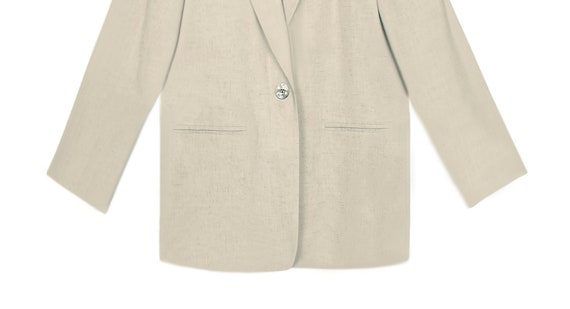 Womens Blazer- Beige Jacket- Vintage Blazer- Wome… - image 8