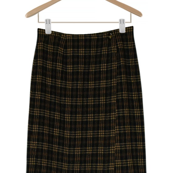 Womens Wool Skirt- Brown Plaid Skirt- Short Wool … - image 6