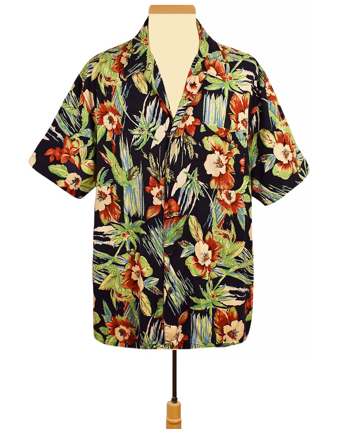 Mens Silk Hawaiian Shirt- Retro Hawaiian Shirt Mens Big and Tall