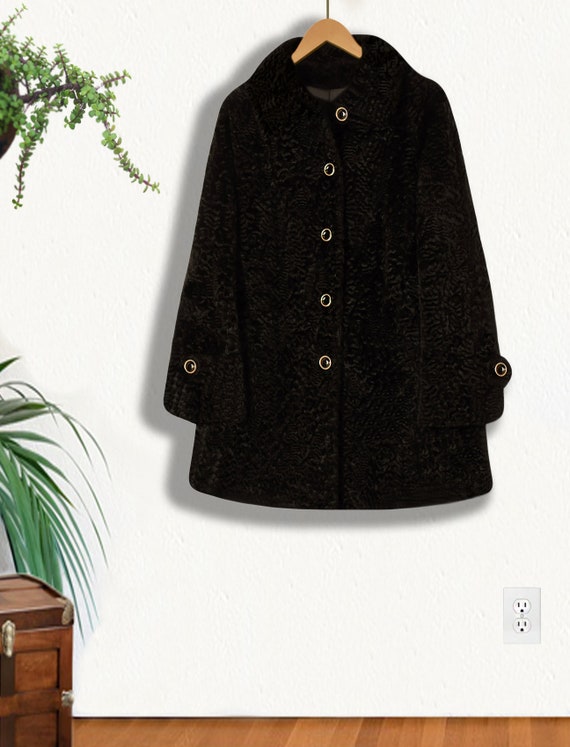 Faux Fur Coat- Winter Coat- Faux Fur Jacket- Blac… - image 2