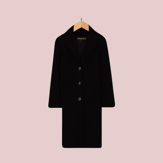 Womens Wool Coat- Black Wool Coat- Wool Cashmere … - image 2