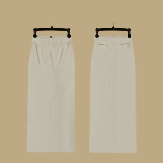 White Midi Skirt - Long White Skirt- White Denim S