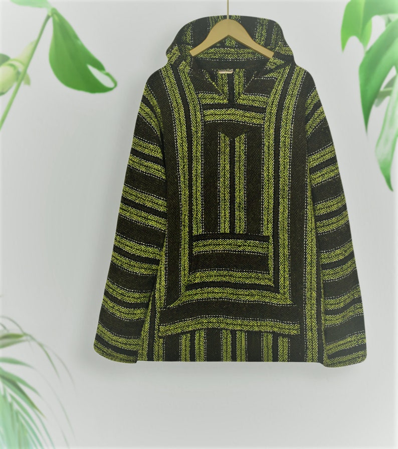 Baja Hoodie Drug Rug Mexican Poncho Hippie Jacket Poncho Etsy