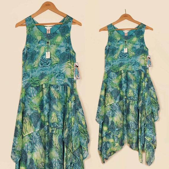 Womens Summer Dress- Cute Summer Dress- Tiered Sundress- Flowy Layered Dress-  Aqua Sundress Flowy Summer Dress- Sleeveless Tiered Midi Dress - Etsy