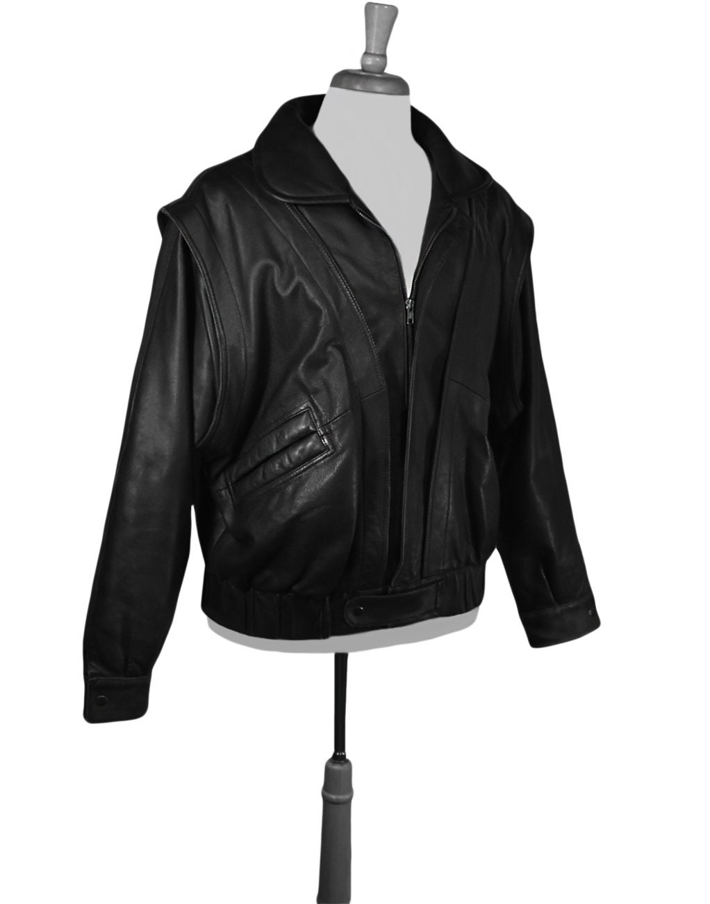 RARE Leather Jacket Men Black Leather Jacket Riding Jacket Motorcycle