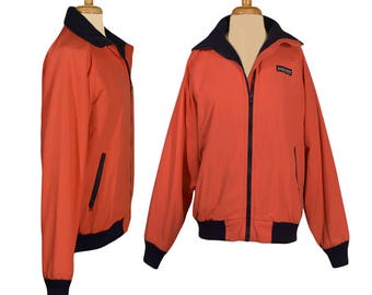 Vintage 90s Lands' End Fleece Lined Nylon Squall Jacket - Size L