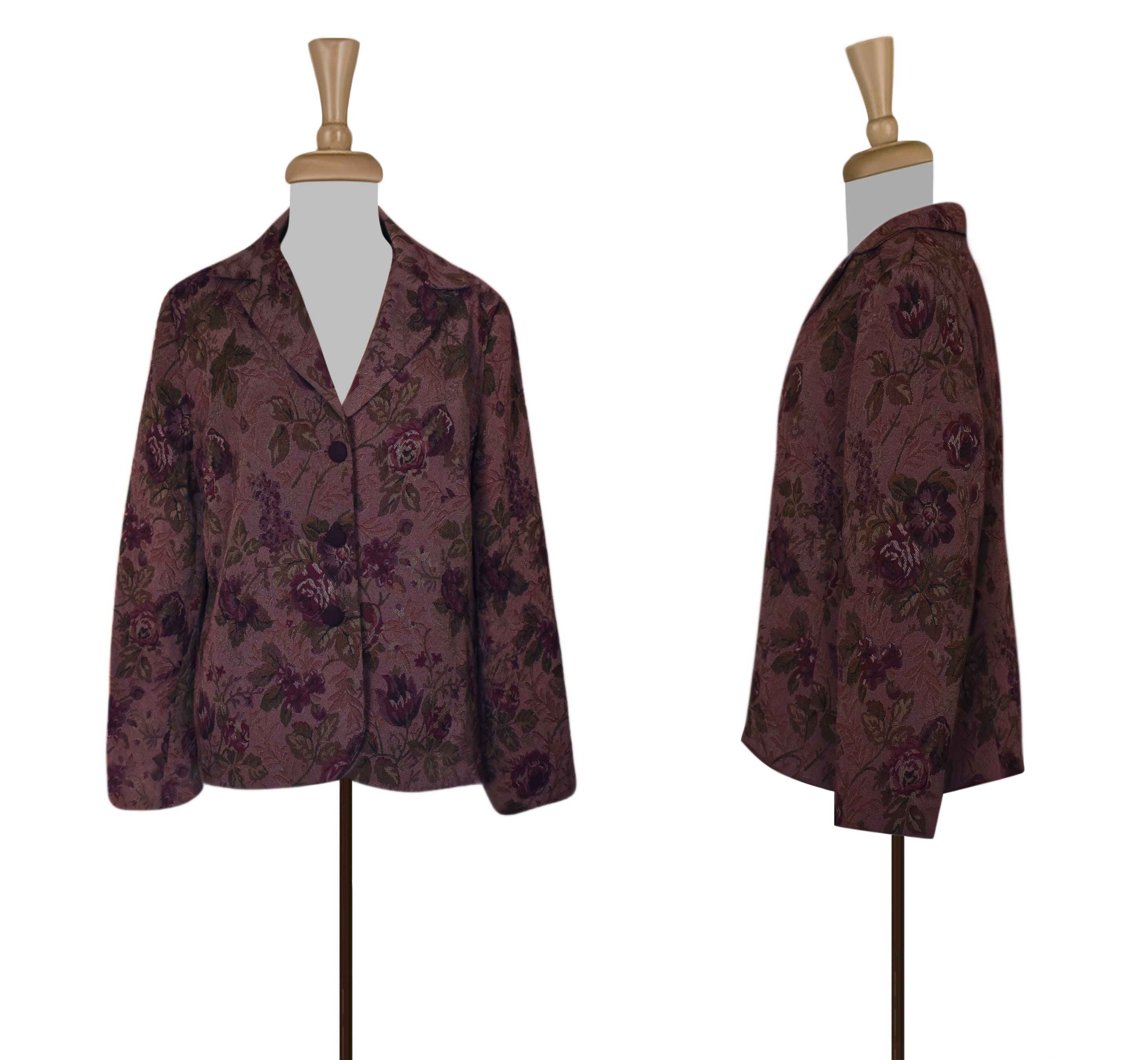 Vintage Tapestry Jacket Tapestry Coat Floral Jacket Purple Etsy