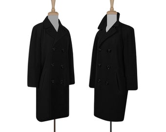 Black Wool Coat- Winter Coat- Black Coat- Wool Cashmere Coat- Black Overcoat- Womens Pea Coat- Winter Jacket- Warm Winter Coat- Wool Coat