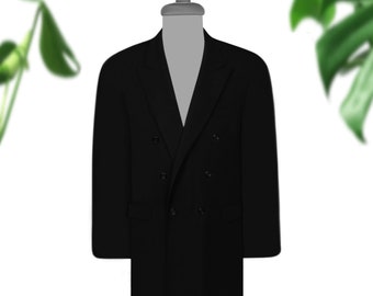 Men's Suit Jacket- Designer Jacket Men- Black Jacket- Wool Jacket- Tailored Jacket- Mens Wool Coat- Dinner Jacket- Italian Jacket- Pea Coat