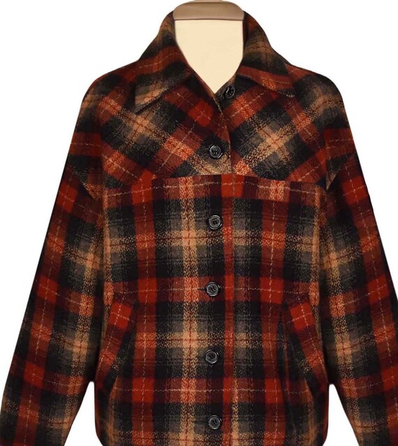 Maurices Plaid Jacket- Womens Plaid Coat- Wool Check Jacket