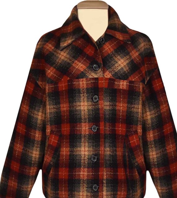 Maurices Plaid Jacket- Womens Plaid Coat- Wool Ch… - image 10