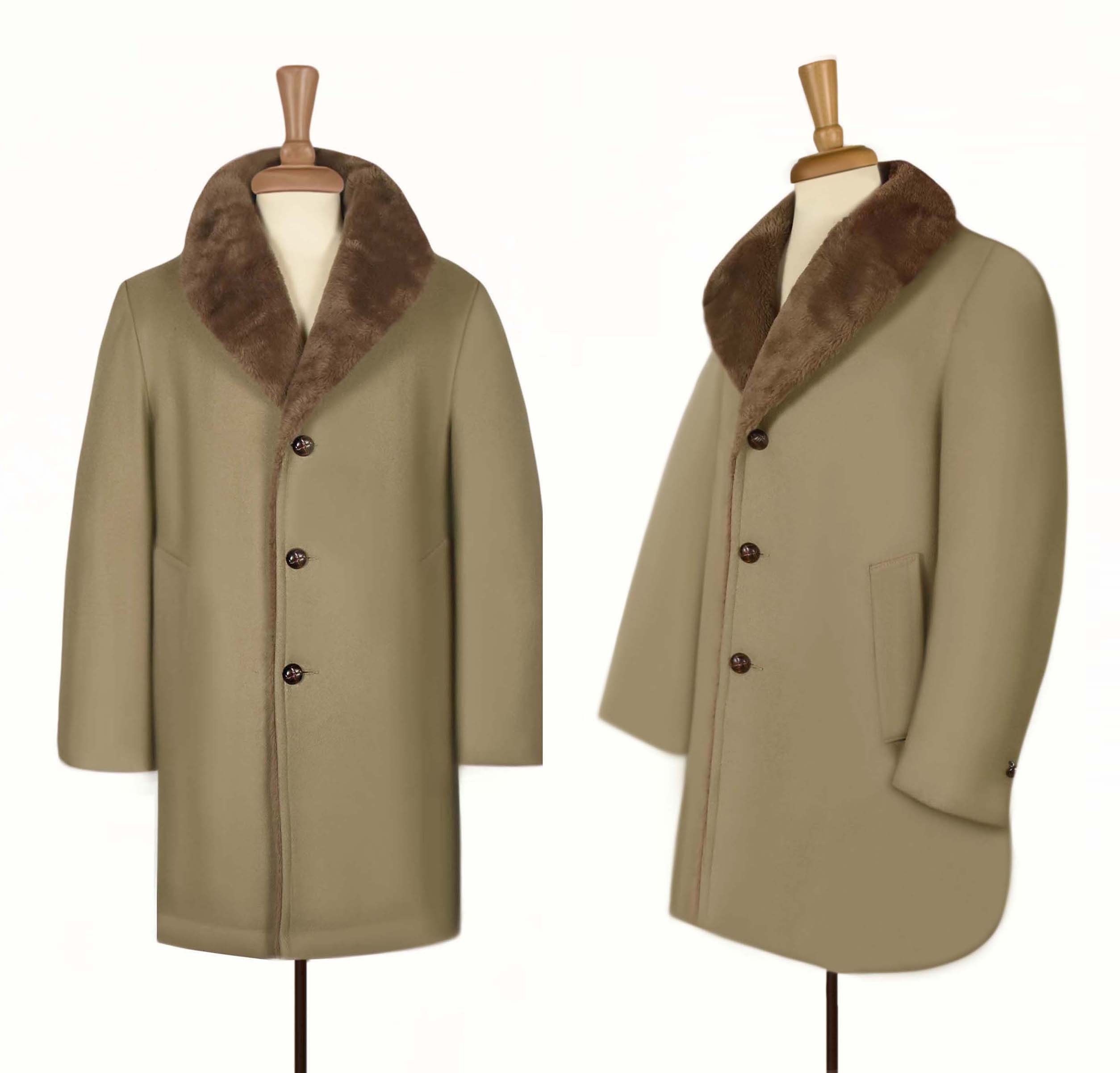 Mens 80s Coat- Men's Vintage Fur Collar Coat- Wool Overcoat Mens 80s Coat- Men's Vintage Fur Collar Coat- Wool Overcoat
