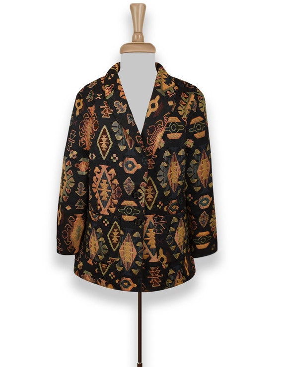 Coldwater Creek Jacket- Indian Print Jacket- Tape… - image 8