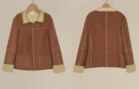 High Sierra Faux Suede Jacket- Suede Sherpa Jacke… - image 4