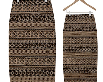 Hippie Skirt- Boho Skirt- Southwest Skirt- Summer Skirt- Ethnic Skirt- Tribal Print Skirt- Indian Skirt- Straight Skirt- Bohemian Clothing