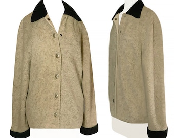Womens Sherpa Jacket- Sherpa Coat Women- Sherpa Cardigan- Sherpa Sweater- Beige Sherpa Jacket- Vintage Sherpa Coat- Sherpa Jacket