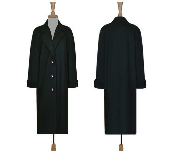 Women's Wool Coat- Maxi Coat- Long Coat- Dark Gre… - image 8