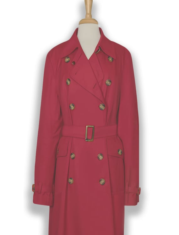 Winter Coat- Long Coat- Trench Coat- Maxi Coat- Long Red Coat- Overcoat- Red Coat-  Belted Coat- Raincoat- Red Maxi Coat- Winter Coat Women View 5